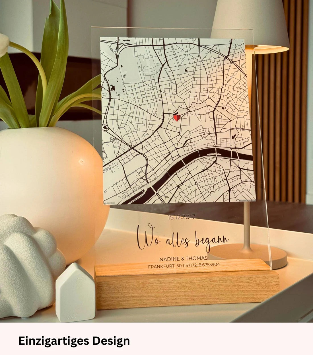 Wo alles begann – Personalisiertes Acrylschild mit Karte